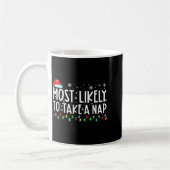 Most Likely To Take A Nap Christmas  コーヒーマグカップ (左)
