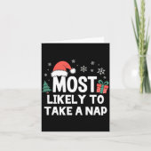 Most Likely To Take A Nap Christmas Funny Xmas Lon カード (正面)