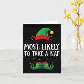 Most Likely To Take A Nap Matching Christmas Elf カード (黄色い花)