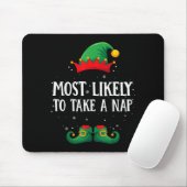 Most Likely To Take A Nap Matching Christmas Elf マウスパッド (マウス)