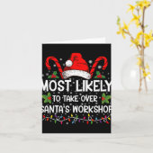 Most Likely To Take Over Santas Workshop Xmas カード (黄色い花)