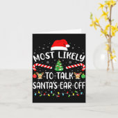 Most Likely To Talk Santa's Ear Off Matching Famil カード (黄色い花)