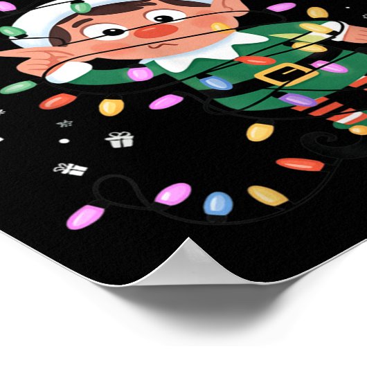 Most Likely To Untangle Christmas Lights Elf  ポスター (角)