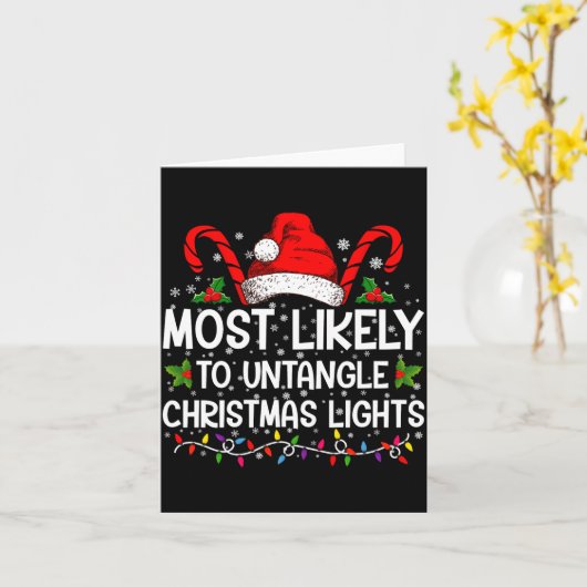 Most Likely To Untangle Christmas Lights Matching  カード (黄色い花)