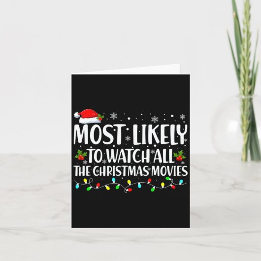 Most Likely To Watch All Christmas Movies Matching カード (正面)