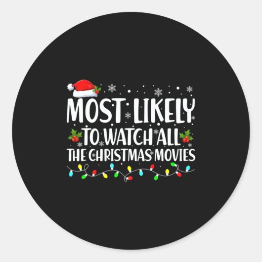 Most Likely To Watch All Christmas Movies Matching ラウンドシール (正面)