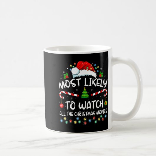 Most Likely To Watch All The Christmas Movies Fami コーヒーマグカップ (右)