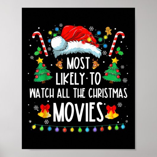 Most Likely To Watch All The Christmas Movies Fami ポスター (正面)