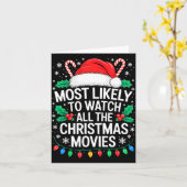 Most Likely To Watch All The Christmas Movies Shir カード (黄色い花)