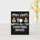Most Likely To Watch All The Christmas Movies Xmas カード (黄色い花)