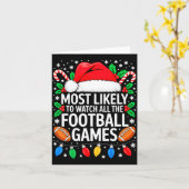 Most Likely To Watch All The Football Games Shirt カード (黄色い花)