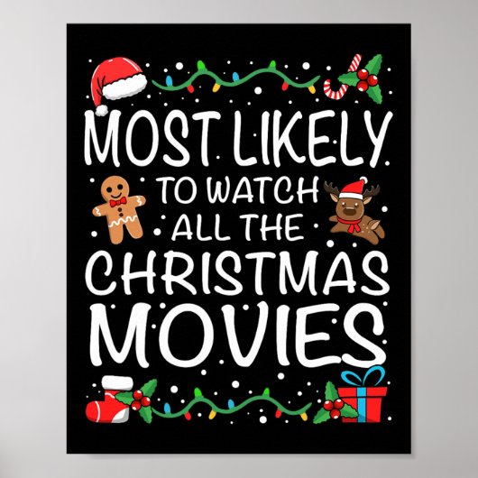 Most Likely To Watch The Christmas Movies Family C ポスター (正面)