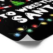 Most Likely To Wrestle Santa Christmas Funny Xmas  ポスター (角)