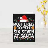 Most Likely To Yell Six Seven At Santa 67 Meme Chr カード (黄色い花)
