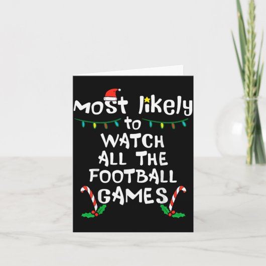 Most Likely Watch Football Christmas Xmas Family M カード (正面)