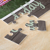 Most Loved Daddy - 素朴 Dark Wood Frame ジグソーパズル (側面)