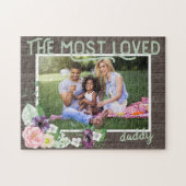 Most Loved Daddy - 素朴 Dark Wood Frame ジグソーパズル (横)