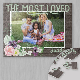 Most Loved Daddy - 素朴 Dark Wood Frame ジグソーパズル