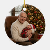 Most Loved Grandpa Christmas Round セラミックオーナメント (裏面)