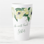 Most Loved Sister Wildバラ&スクリプエレガントト カフェラテマグ (正面)