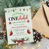 MOST ONEderfulタイムストッキングクリスマス誕生日 招待状