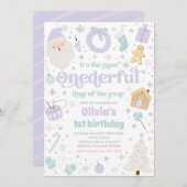 Most Onederful Time Christmas 1st Birthdayパーティー 招待状 (正面/裏面)