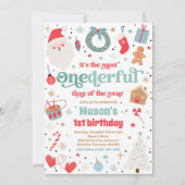 Most Onederful Time Christmas 1st Birthdayパーティー 招待状 (正面)