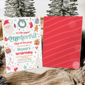 Most Onederful Time Christmas 1st Birthdayパーティー 招待状