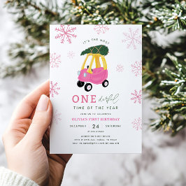 Most ONEderful Time Of The Year Pink 1st Birthday 招待状