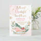 Most Onederful Time Winter Sleigh First Birthday 招待状 (スタンド正面)