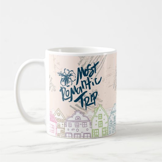 Most romantic trip Porto コーヒーマグカップ (左)