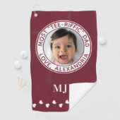 Most Tee-Rifficパパかわいいカスタムフォトゴルファー赤 ゴルフタオル (インサイチュ)