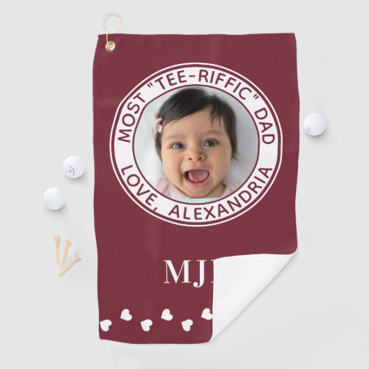 Most Tee-Rifficパパかわいいカスタムフォトゴルファー赤 ゴルフタオル (インサイチュ)