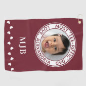 Most Tee-Rifficパパかわいいカスタムフォトゴルファー赤 ゴルフタオル (横)