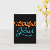 Most Thankful For Jesus Christian Thanksgiving  カード (黄色い花)
