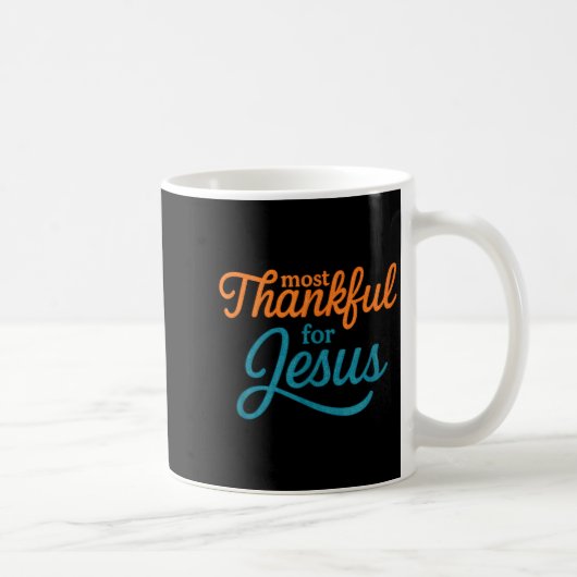 Most Thankful For Jesus Christian Thanksgiving コーヒーマグカップ (右)