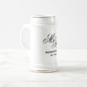 Most trendy Mr and Mrs custom wedding beer steins ビールジョッキ (正面左)