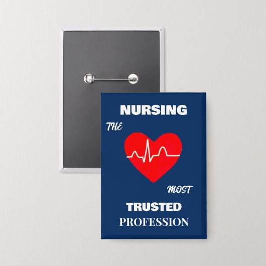 Most Trusted Profession Nurse Rectangle Button 缶バッジ (正面/裏面)