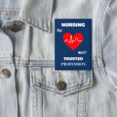 Most Trusted Profession Nurse Rectangle Button 缶バッジ (インサイチュ)