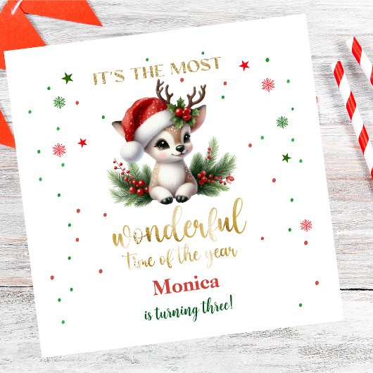 Most wonderful time christmas birthday スタンダードランチョンナプキン