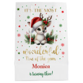 Most wonderful time christmas birthday ミディアムペーパーバッグ (裏面)