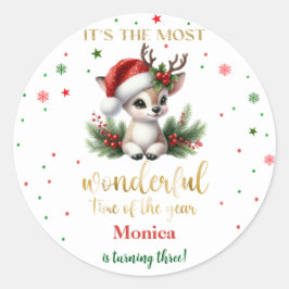 Most wonderful time christmas birthday ラウンドシール