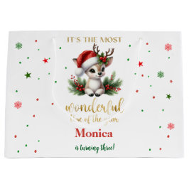 Most wonderful time christmas birthday ラージペーパーバッグ