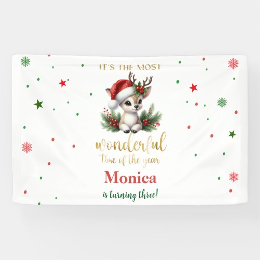 Most wonderful time christmas birthday 横断幕 (横)