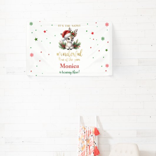 Most wonderful time christmas birthday 横断幕 (インサイチュ)