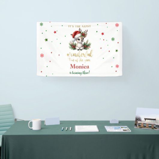 Most wonderful time christmas birthday 横断幕 (トレードショー)