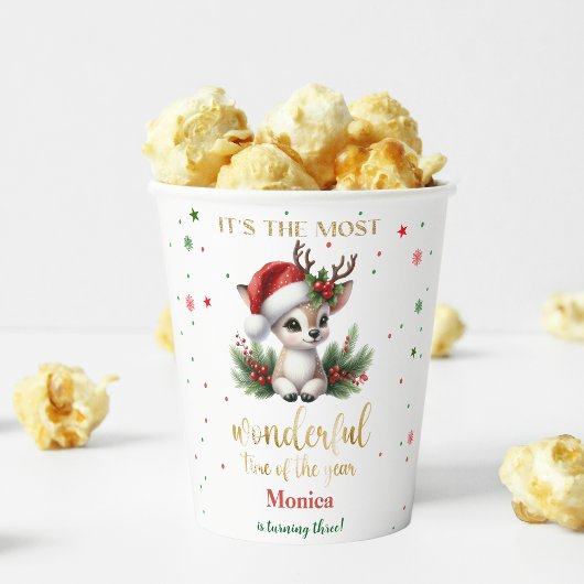 Most wonderful time christmas birthday 紙コップ