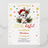 Most wonderful time christmas birthday invitation 箔シーズンポストカード (正面)