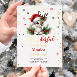 Most wonderful time christmas birthday invitation 箔シーズンポストカード