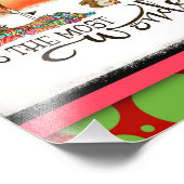 Most Wonderful Time Festive Deer Tree Christmas フォトプリント (角)